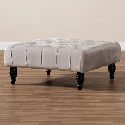 Pouf cocktail en velours transitionnel