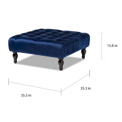 Pouf cocktail en velours transitionnel