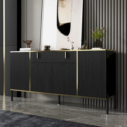 Buffet de cuisine Timechee à 4 portes et 2 tiroirs supérieurs, meuble de rangement d'appoint