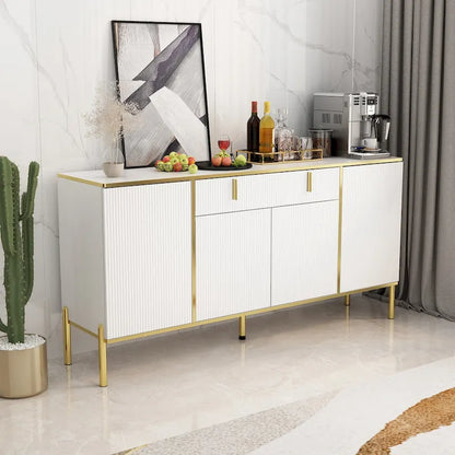 Buffet de cuisine Timechee à 4 portes et 2 tiroirs supérieurs, meuble de rangement d'appoint