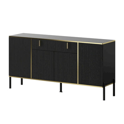 Buffet de cuisine Timechee à 4 portes et 2 tiroirs supérieurs, meuble de rangement d'appoint