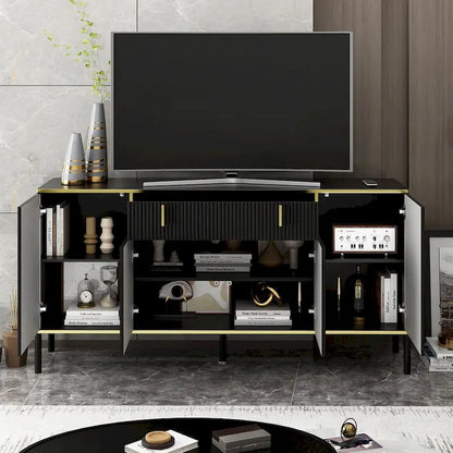 Buffet de cuisine Timechee à 4 portes et 2 tiroirs supérieurs, meuble de rangement d'appoint