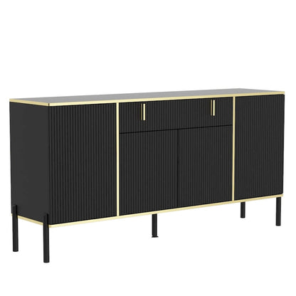 Buffet de cuisine Timechee à 4 portes et 2 tiroirs supérieurs, meuble de rangement d'appoint