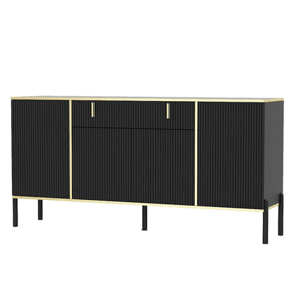 Buffet de cuisine Timechee à 4 portes et 2 tiroirs supérieurs, meuble de rangement d'appoint