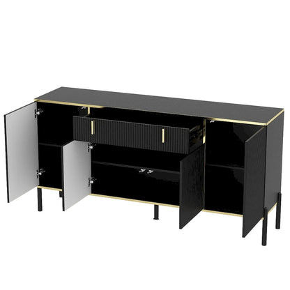 Buffet de cuisine Timechee à 4 portes et 2 tiroirs supérieurs, meuble de rangement d'appoint