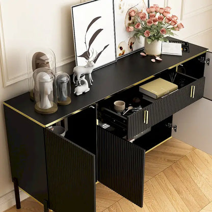 Buffet de cuisine Timechee à 4 portes et 2 tiroirs supérieurs, meuble de rangement d'appoint