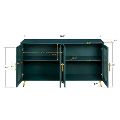Buffet en bois avec étagères réglables