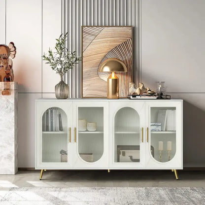 Buffet en bois avec étagères réglables