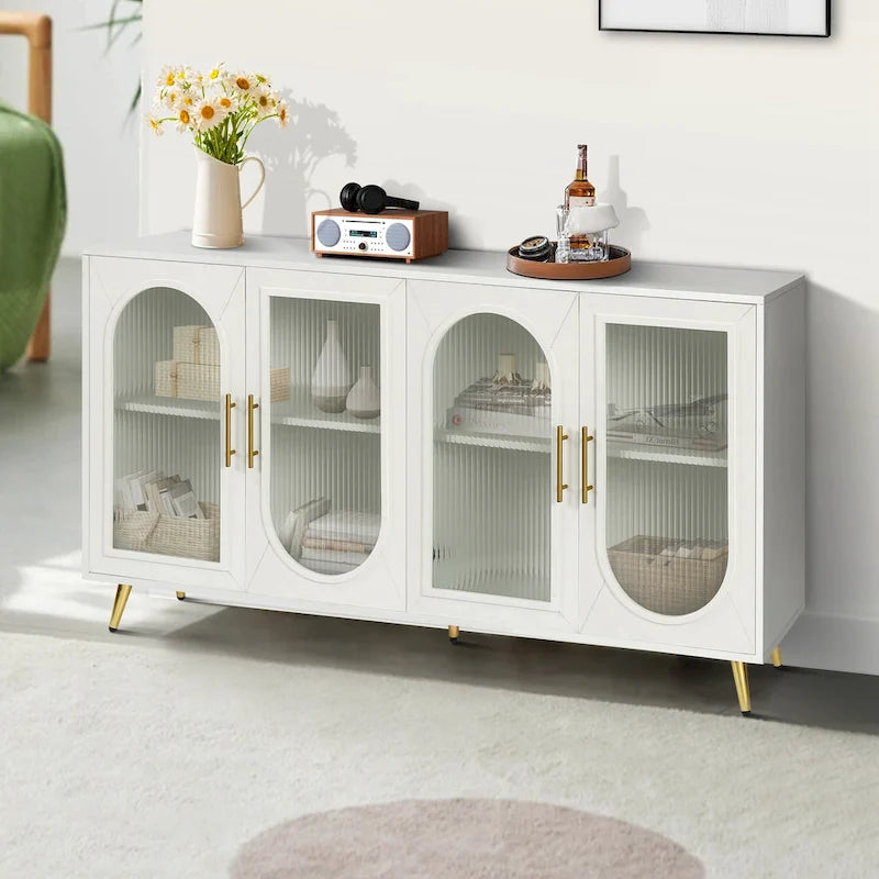Buffet en bois avec étagères réglables
