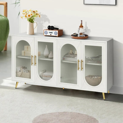 Buffet en bois avec étagères réglables