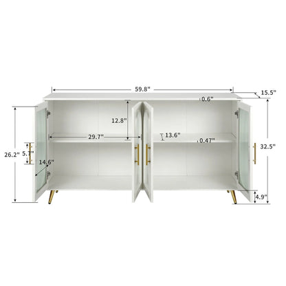 Buffet en bois avec étagères réglables