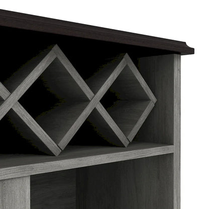 Buffet à vin DH BASIC Farmhouse à quatre étagères et quatre bouteilles, style treillis, par Denhour