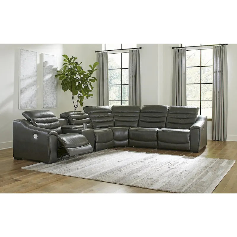 Canapé d'angle inclinable électrique 6 pièces Signature Design by Ashley Center Line - 138,25 po L x 120,5 po P x 35 po H