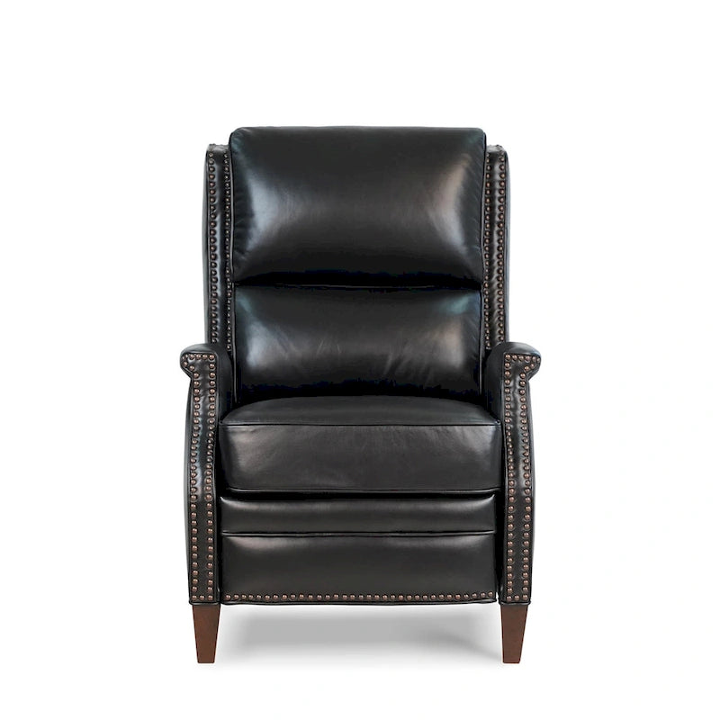 Fauteuil inclinable électrique Hekkin en cuir véritable avec appui-tête réglable et port USB - Siège de salon ultra-confortable