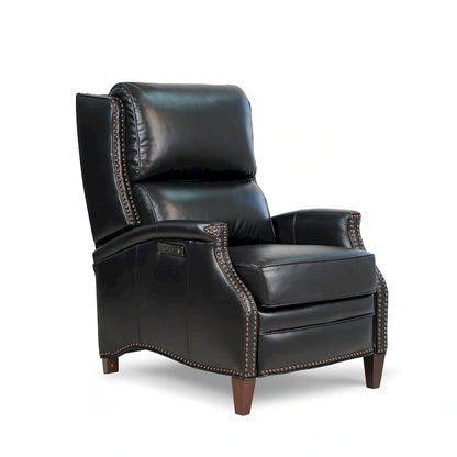 Fauteuil inclinable électrique Hekkin en cuir véritable avec appui-tête réglable et port USB - Siège de salon ultra-confortable