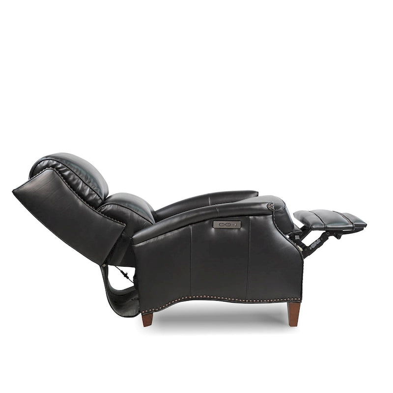 Fauteuil inclinable électrique Hekkin en cuir véritable avec appui-tête réglable et port USB - Siège de salon ultra-confortable
