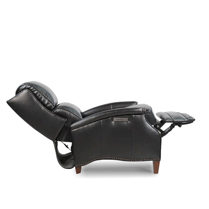 Fauteuil inclinable électrique Hekkin en cuir véritable avec appui-tête réglable et port USB - Siège de salon ultra-confortable