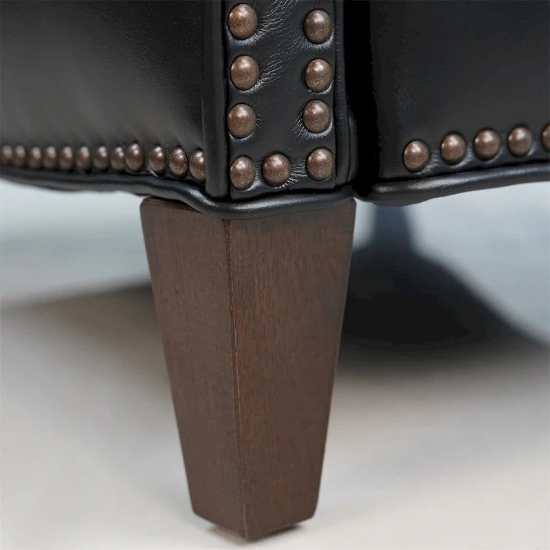 Fauteuil inclinable électrique Hekkin en cuir véritable avec appui-tête réglable et port USB - Siège de salon ultra-confortable