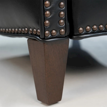 Fauteuil inclinable électrique Hekkin en cuir véritable avec appui-tête réglable et port USB - Siège de salon ultra-confortable