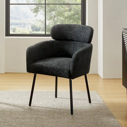 Chaise de salle à manger moderne Amos en bouclette avec pieds réglables par HULALA HOME