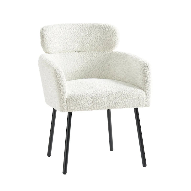 Chaise de salle à manger moderne Amos en bouclette avec pieds réglables par HULALA HOME