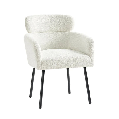 Chaise de salle à manger moderne Amos en bouclette avec pieds réglables par HULALA HOME