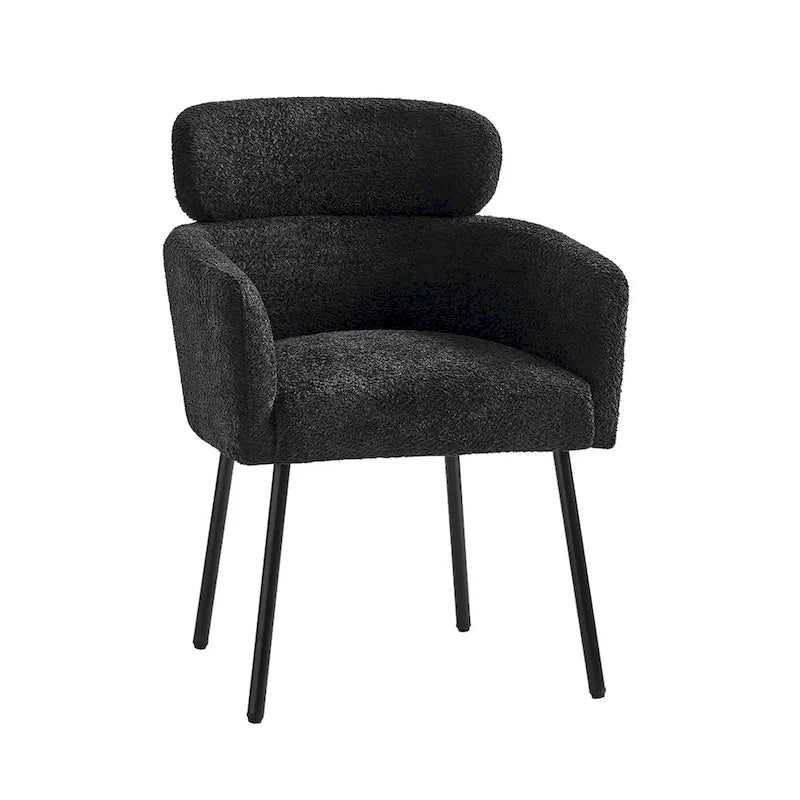 Chaise de salle à manger moderne Amos en bouclette avec pieds réglables par HULALA HOME