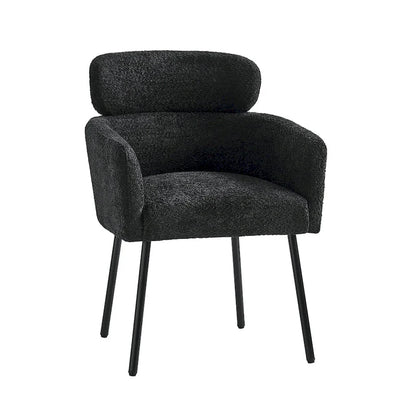 Chaise de salle à manger moderne Amos en bouclette avec pieds réglables par HULALA HOME