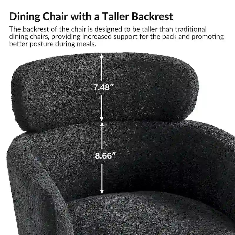 Chaise de salle à manger moderne Amos en bouclette avec pieds réglables par HULALA HOME