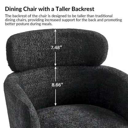 Chaise de salle à manger moderne Amos en bouclette avec pieds réglables par HULALA HOME