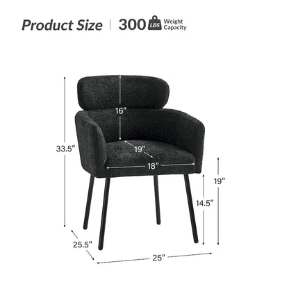 Chaise de salle à manger moderne Amos en bouclette avec pieds réglables par HULALA HOME