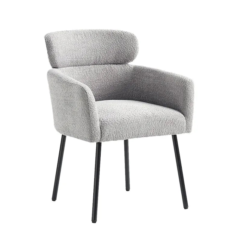 Chaise de salle à manger moderne Amos en bouclette avec pieds réglables par HULALA HOME