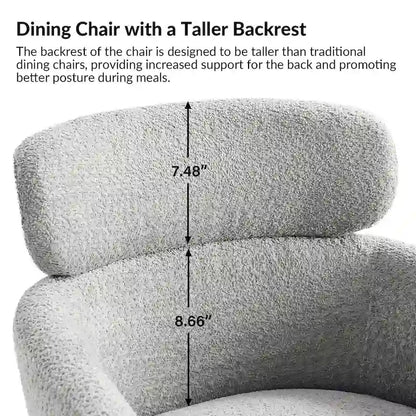 Chaise de salle à manger moderne Amos en bouclette avec pieds réglables par HULALA HOME