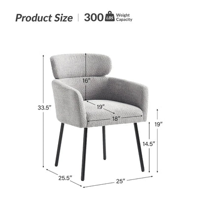 Chaise de salle à manger moderne Amos en bouclette avec pieds réglables par HULALA HOME