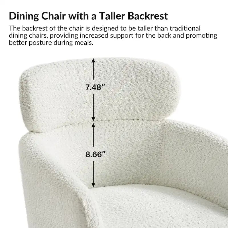 Chaise de salle à manger moderne Amos en bouclette avec pieds réglables par HULALA HOME