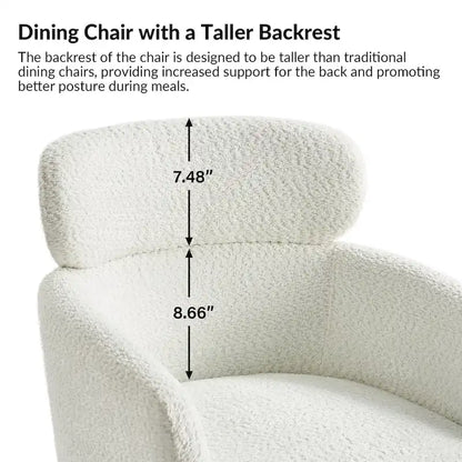 Chaise de salle à manger moderne Amos en bouclette avec pieds réglables par HULALA HOME