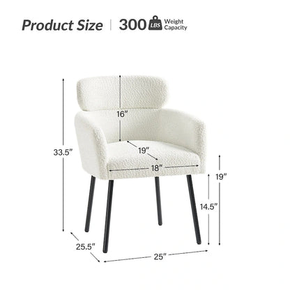 Chaise de salle à manger moderne Amos en bouclette avec pieds réglables par HULALA HOME
