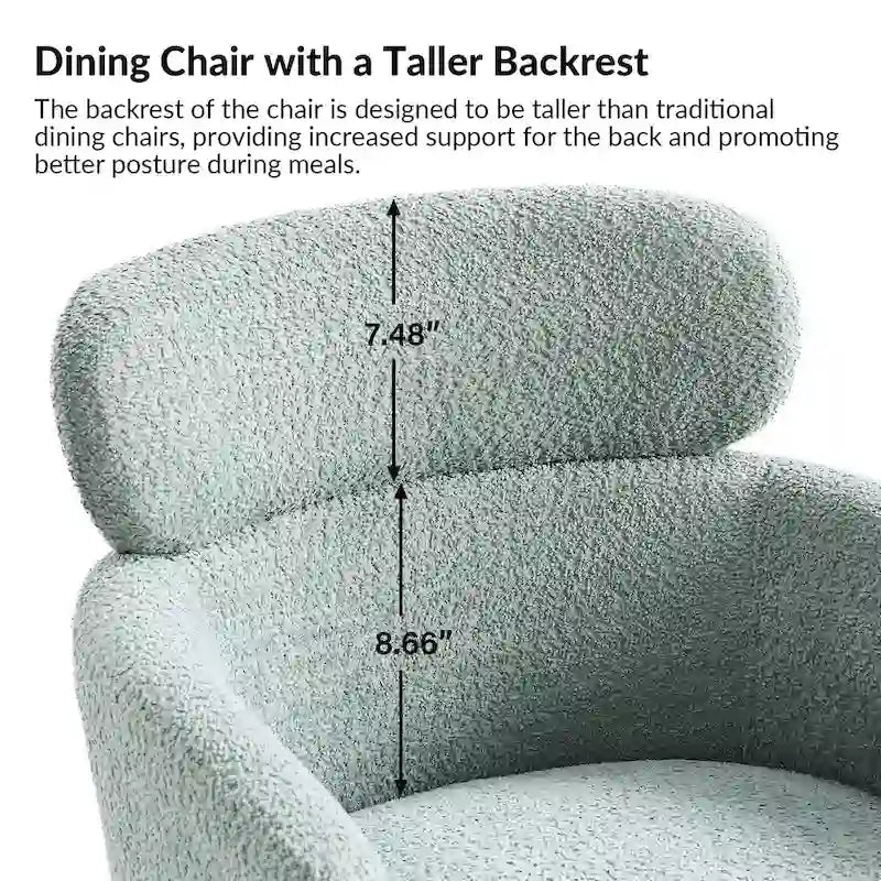 Chaise de salle à manger moderne Amos en bouclette avec pieds réglables par HULALA HOME