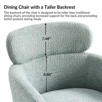 Chaise de salle à manger moderne Amos en bouclette avec pieds réglables par HULALA HOME