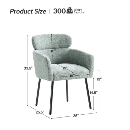 Chaise de salle à manger moderne Amos en bouclette avec pieds réglables par HULALA HOME