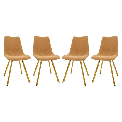 Ensemble de 4 chaises de salle à manger Markley en cuir avec pieds en métal doré, chaise d'appoint moderne