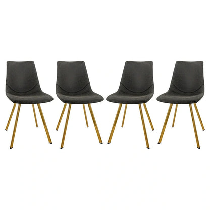 Ensemble de 4 chaises de salle à manger Markley en cuir avec pieds en métal doré, chaise d'appoint moderne