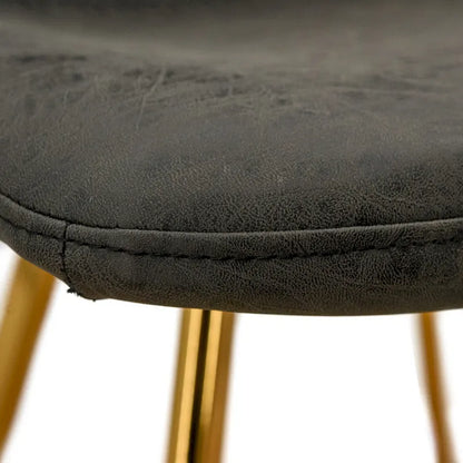 Ensemble de 4 chaises de salle à manger Markley en cuir avec pieds en métal doré, chaise d'appoint moderne