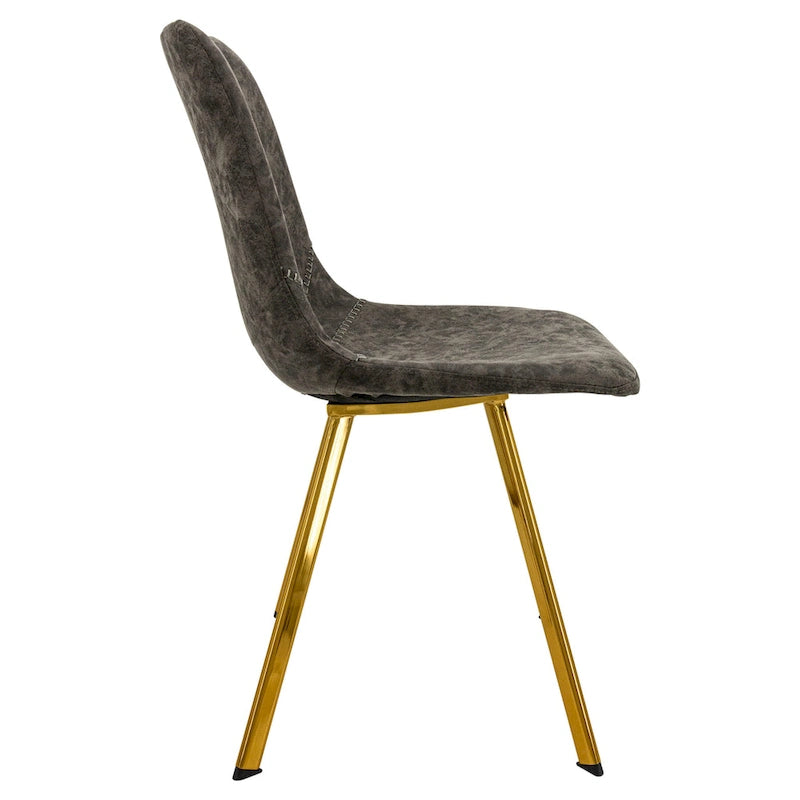 Ensemble de 4 chaises de salle à manger Markley en cuir avec pieds en métal doré, chaise d'appoint moderne