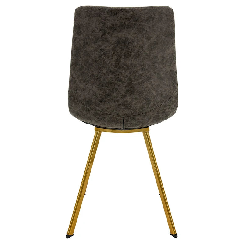 Ensemble de 4 chaises de salle à manger Markley en cuir avec pieds en métal doré, chaise d'appoint moderne