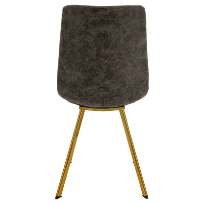 Ensemble de 4 chaises de salle à manger Markley en cuir avec pieds en métal doré, chaise d'appoint moderne