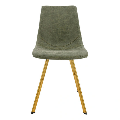 Ensemble de 4 chaises de salle à manger Markley en cuir avec pieds en métal doré, chaise d'appoint moderne