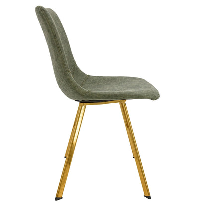 Ensemble de 4 chaises de salle à manger Markley en cuir avec pieds en métal doré, chaise d'appoint moderne