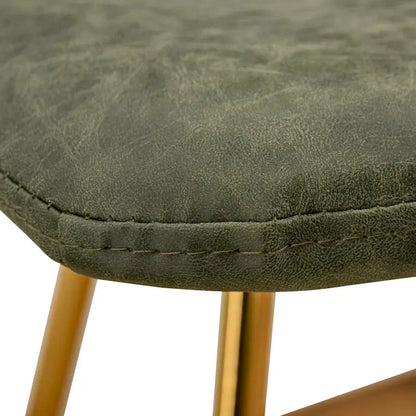 Ensemble de 4 chaises de salle à manger Markley en cuir avec pieds en métal doré, chaise d'appoint moderne