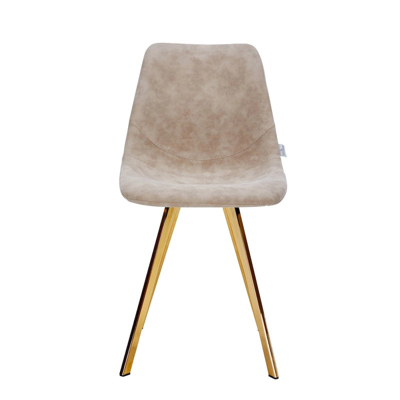 Ensemble de 4 chaises de salle à manger Markley en cuir avec pieds en métal doré, chaise d'appoint moderne